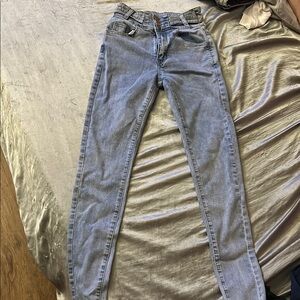 SHEIN High Rise Blue Jeans with Natural Fading